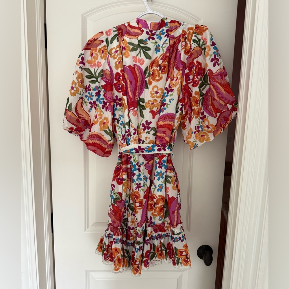 Farm Rio Spring Bananas Belt Mini Dress size L - Picture 5 of 6
